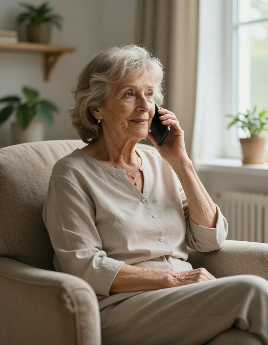 Colloquio a distanza con una pensionata da casa